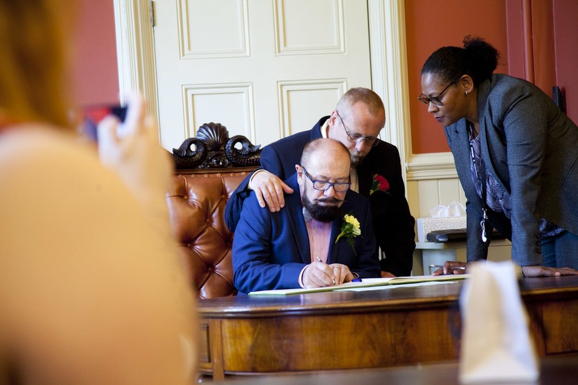 Civil Partnership Wedding Photographer Brighton Town Hall